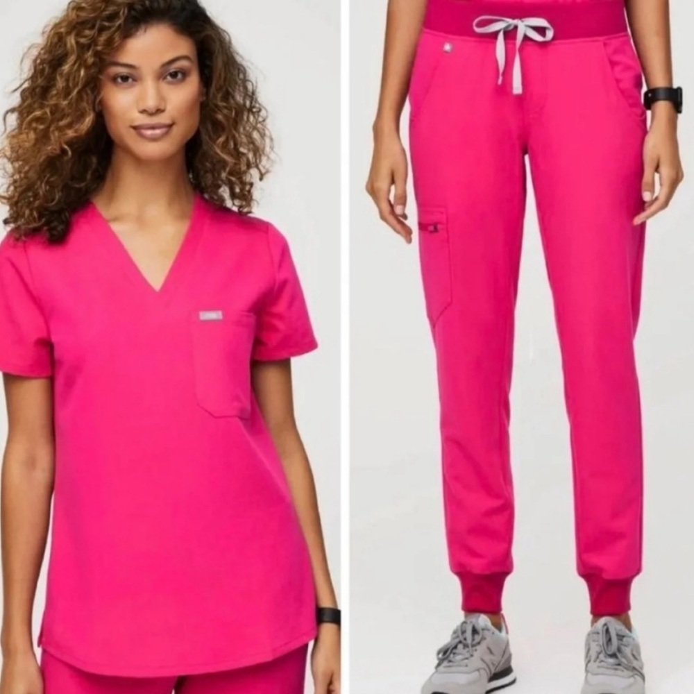 Brand new LIMITED EDITION Shocking Pink Figs matching top and bottom!